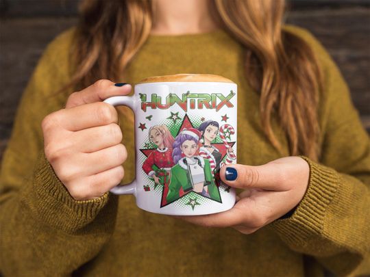 Discover Kpop Demon Hunter Christmas Mug | Anime Holiday Coffee Cup | Kpop Fan Gift | Cute Xmas Drinkware