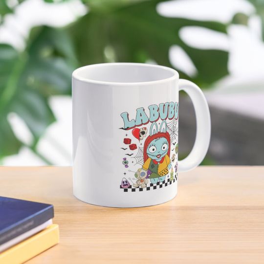 Discover Labubu Sally Nightmare Before Christmas Costume Patchwork Halloween Kawaii Coffee Mug