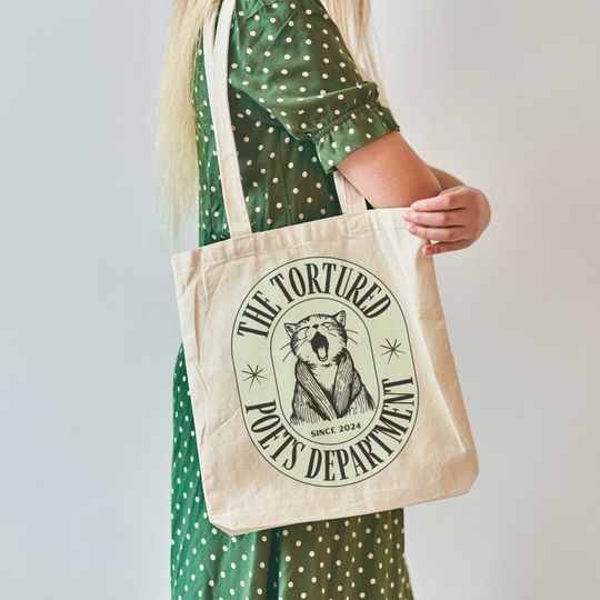Discover The Tortured Poets Department Cat Tote Bag