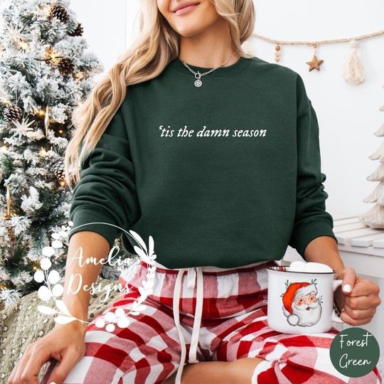 Discover Tis The Damn Season Sweatshirt | Taylor Christmas Sweater | Crewneck Sweatshirt | Taylor Fan Christmas Gift | Evermore Sweatshirt