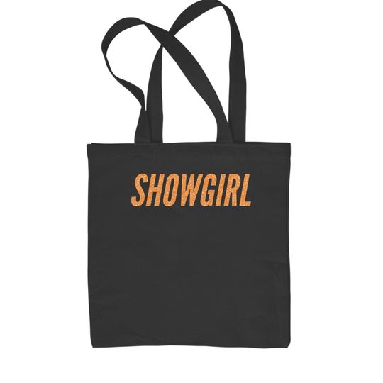 Discover Showgirl Orange Glitter Shopping Tote Bag