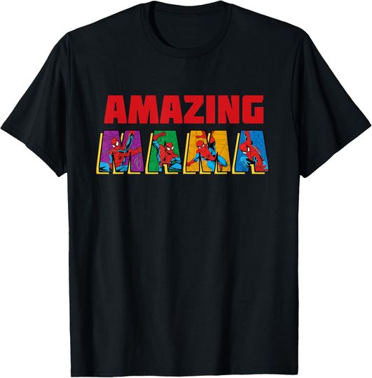 Discover Marvel Spider-Man Amazing Mama Mom Birthday Mother’s Day T-Shirt, Gift For Fans