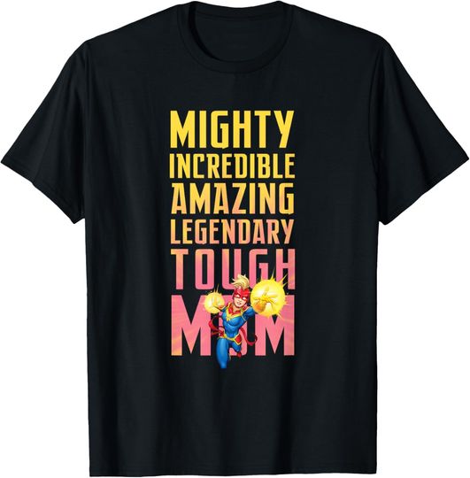 Marvel Captain Marvel Mighty Tough Mom Birthday Mother’s Day T-Shirt, Gift For Fans