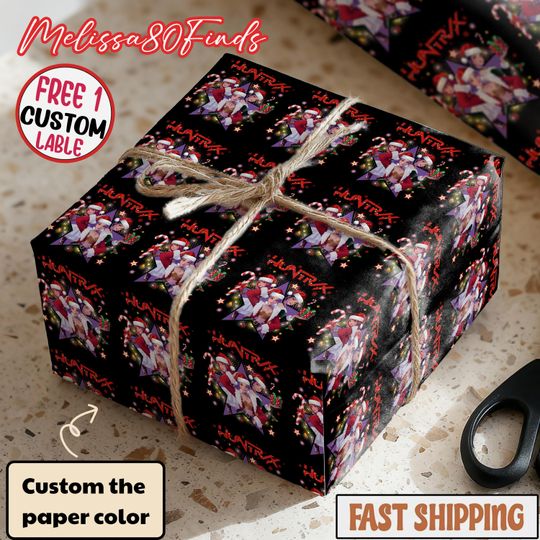 Huntrix K-Pop Demon Hunters Christmas Wrapping Paper,Anime Holiday Gift Wrap, Christmas Wrapping Paper, Derpy Tiger Xmas Wrapping Paper