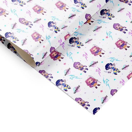 Huntrix Wrapping Paper Birthday Girls Boys Party Paper Birthday Celebration Happy KPOP Demon Hunters Cute Kids Movie
