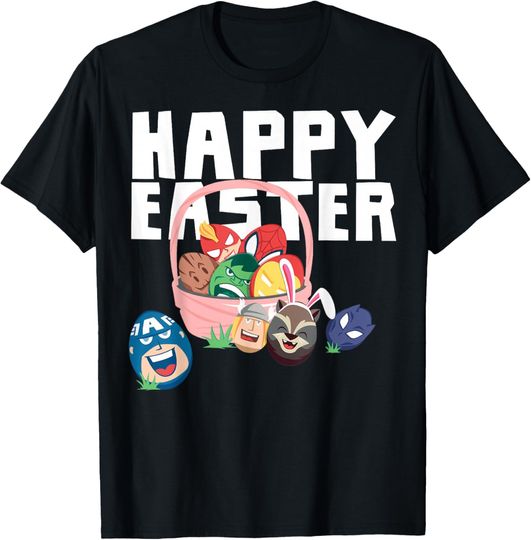 Discover Marvel Easter Avengers Eggs Happy Easter Basket T-Shirt, Gift For Fans