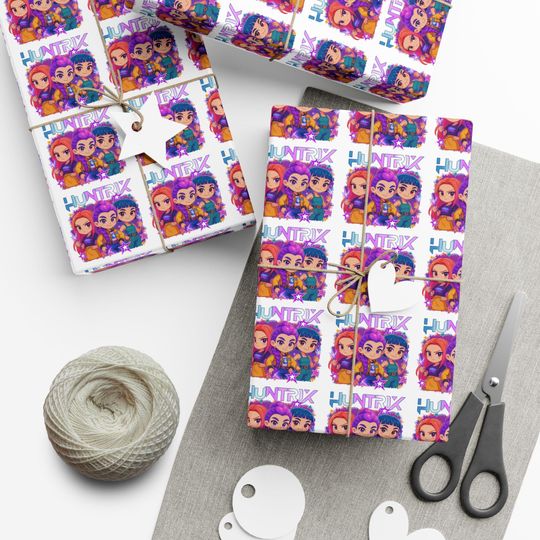 Huntrix Wrapping Paper Set | K-Pop Gift Wrap | Demon Hunters | Christmas | Birthday | Holiday