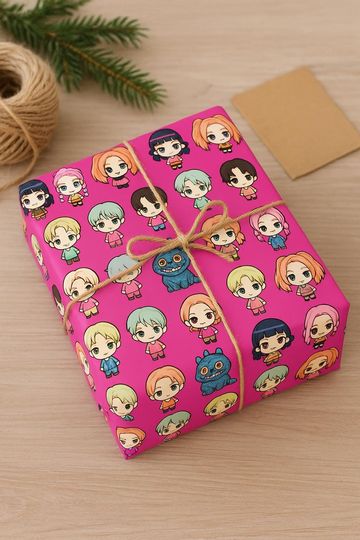 Kpop Demon Hunters Wrapping Paper - Korean Idol Movie, 3D Anime Style, Huntrx, Saja Boys, Aesthetic design for gifts, party wrappers. etc