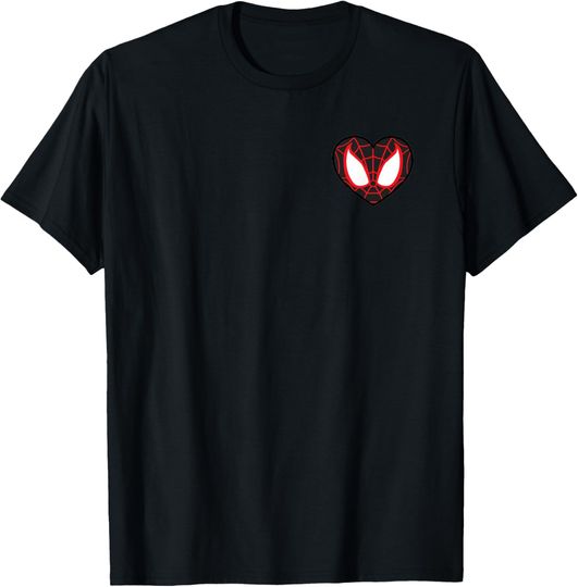 Marvel Spider-Man Miles Morales Valentine's Day Heart Mask T-Shirt, Gift For Fans