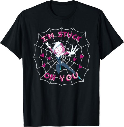Marvel Spider-Gwen Valentine’s Day Love I’m Stuck On You T-Shirt, Gift For Fans