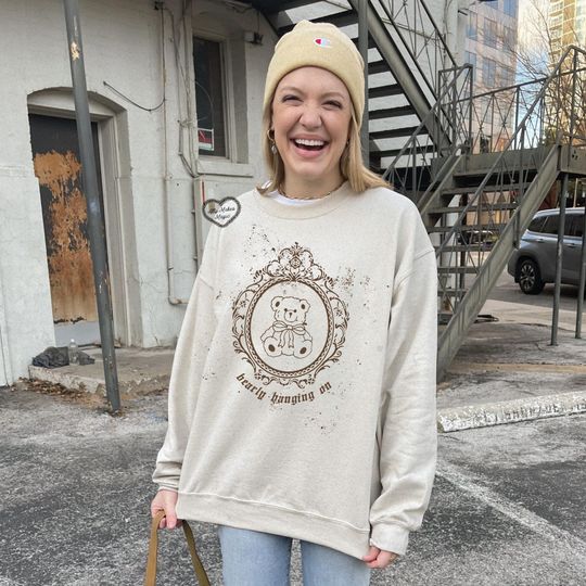 Discover Bearly Hanging On Sweater with Teddy Bear Design