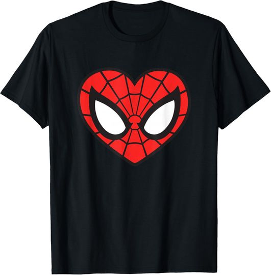 Discover Marvel Spider-Man Modern Heart Mask Logo T-Shirt, Gift For Fans