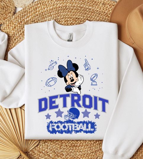 Discover Detroit Football Minnie Sweatshirt, Football Crewneck, Cute Game Day Top