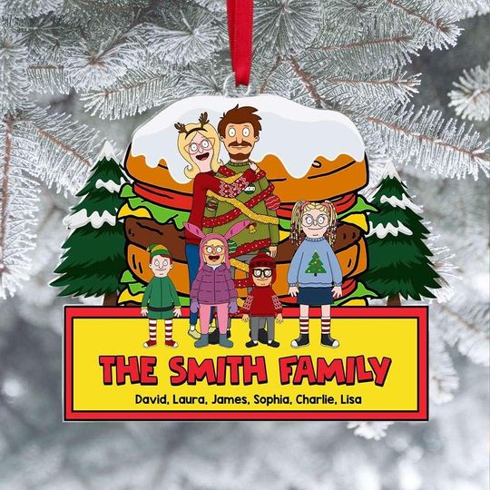 Discover Personalized Burger Christmas Family Acrylic Ornament