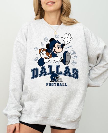 Discover Disney Mickey Dallas Football Sweatshirt And Tshirt, Disney Dallas Football Fan Gift, Unisex and Kids Dallas Game Day Shirt