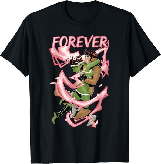 Discover Marvel X-Men Rogue and Gambit Forever Kiss Valentine's Day T-Shirt, Gift For Fans
