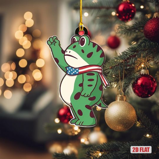 Discover 2025 Portland Frog Ornament, Political Ornament, Freedom Frog, Funny Liberal, Pro-democrat Gift, Anti Maga Ornament, Frog Meme Ornament