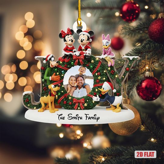 Discover Personalized Disney Trip Photo Ornament, Custom Family Trip Photo Ornament, Family Vacation Keepsake, Disney Fan Christmas Hanger Decor