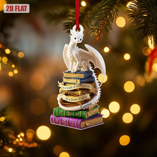 Discover Personalized How To Train A Dragon Ornament, Toothless Ornament, Light Fury Ornament, Dragon Ornament, Bookish Ornament, Book Reading Lover