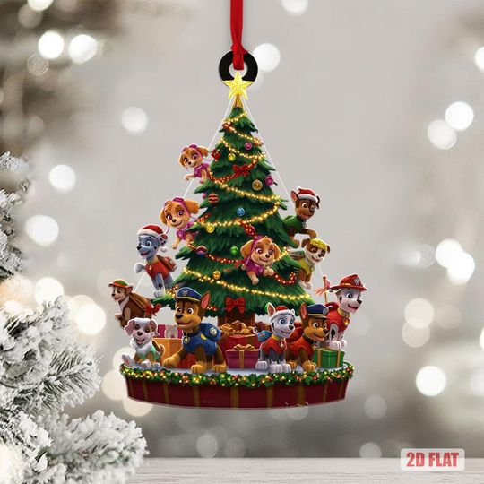 Discover Patrol Dogs Christmas Tree Ornament, Paw Patrol Ornament, Kids Ornament, Holiday Tree Decor, Gift For Paw Patrol Lovers, Dog Lovers Gifts