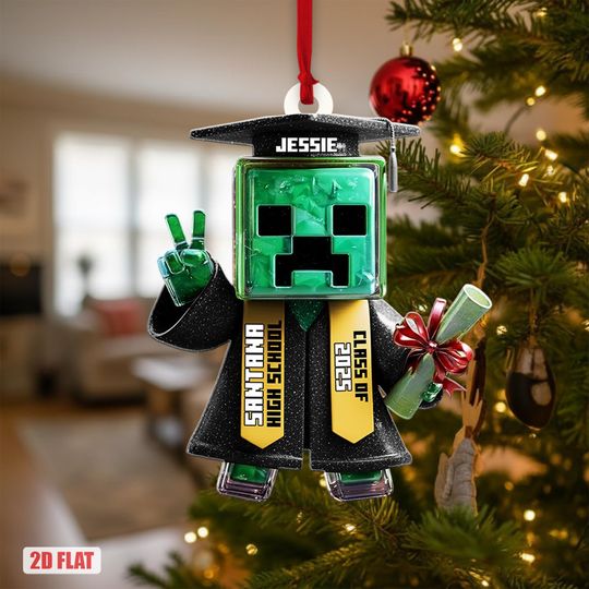 Personalized Roblox Gaming Ornament, Roblox Ornament, Personalized Graduation Acrylic Ornament, Graduation Ornament 2025, Class Of 2025