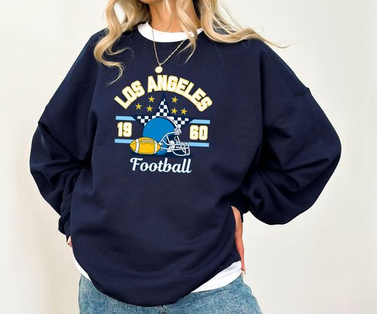 Discover Los Angeles Football TShirt, Los Angeles Sweatshirt, Game Day Apparel, Retro Football Graphic Tee, Tailgate Outfit, Sports Fan Gift