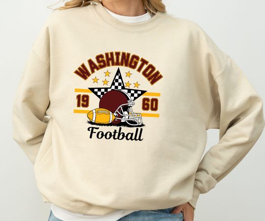 Discover Washington Football TShirt, Washington Sweatshirt, Game Day Apparel, Retro Football Graphic Tee, Tailgate Outfit, Sports Fan Gift