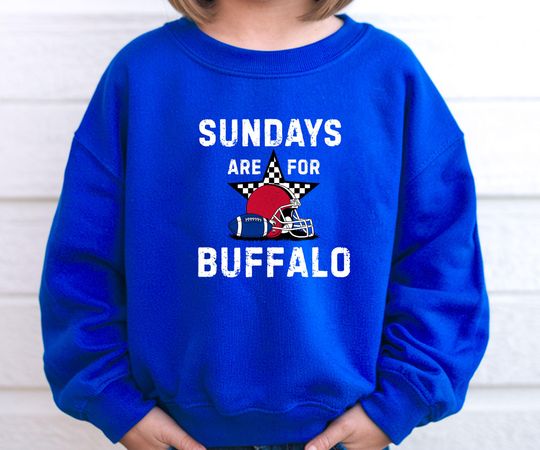 Discover Kids Sundays Are For Buffalo Football TShirt, Buffalo Sweatshirt, Game Day Apparel, Retro Graphic Tee, Tailgate Outfit, Sports Fan Gift