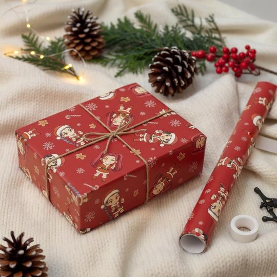 K-Pop Christmas Demon Hunter Wrapping Paper, Huntrix Christmas Gift Wrap, Rumi Zoey Mira K-Pop Demon Hunter Christmas Gift, Wrap Paper