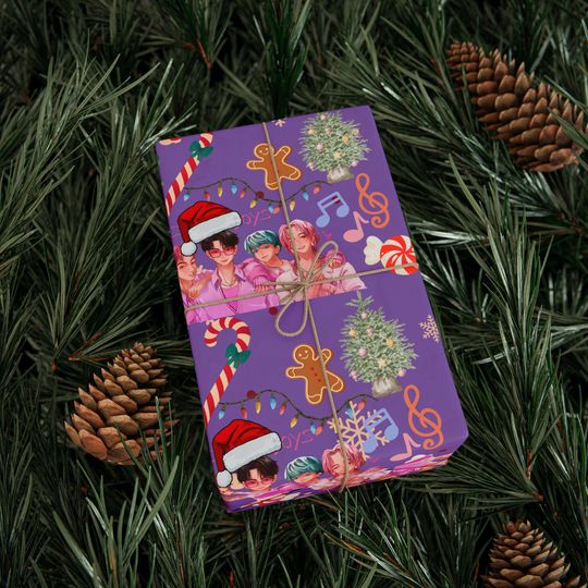 Wrapping Papers, Christmas Gift Wrap, Kpop Demon Hunter Design, Saja Boys, Holiday Paper Roll Gift Wrap Sheets, Festive Wrapping Supplies