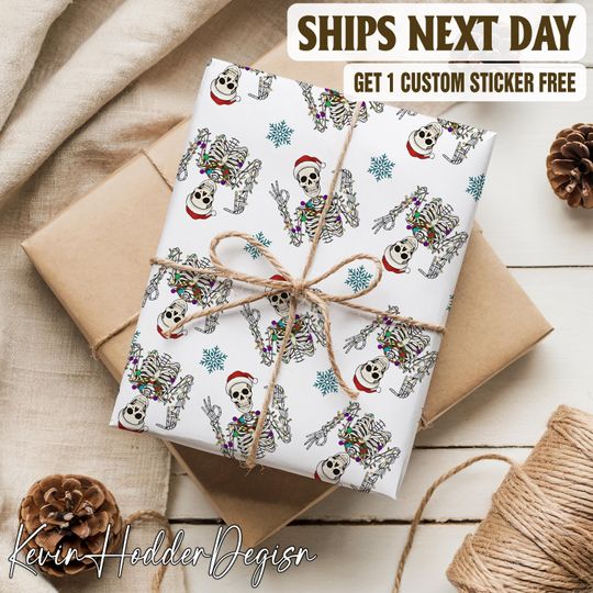 Discover Six Seven 6 7 Skeleton Hand Christmas Wrapping Paper, Viral Trend Gift Wrap For Kids, Meme Christmas Wrapping Paper, Six Seven Wrap For Kids