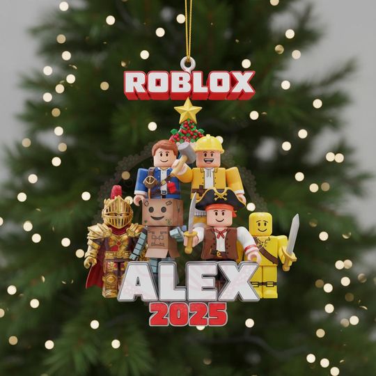 Personalized Roblox Game Ornament, Kids Roblox Christmas Gift, Roblox Christmas Ornament, Gamer Gift, Custom Name Christmas Ornament For Kid