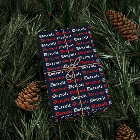 Detroit baseball Wrapping Papers, Detroit baseball Gift Wrap Paper, Sports Gift Wrap, Team fan Wrapping Sheets, Game Day Paper, Sports Fan