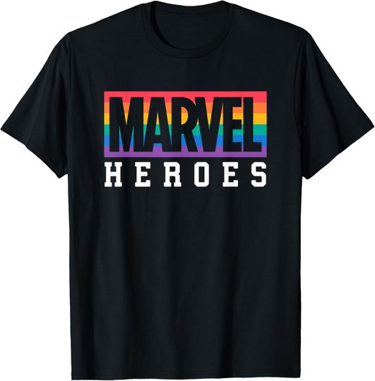 Discover Marvel Pride Flag Rainbow Marvel Heroes Logo T-Shirt, Gift For Fans