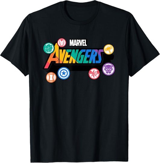Discover Marvel Pride Rainbow Avengers Logo Proud Heroes Stickers T-Shirt, Gift For Fans