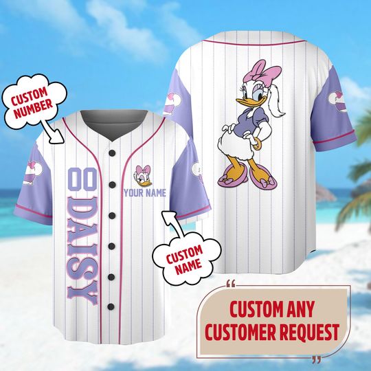 Discover Personalized Duck Baseball Jersey, Duck Character Basketball Jersey, Birthday Girl Gift For Kid Adult, Magic Kingdom Outfit