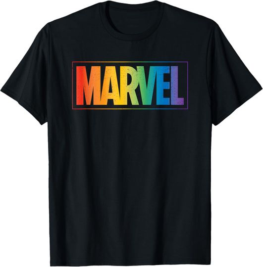 Discover Marvel Logo in Rainbow Letters T-Shirt, Gift For Fans