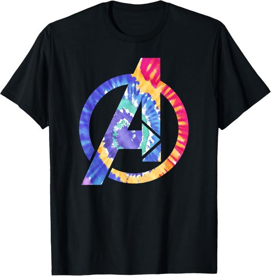 Discover Marvel Avengers Logo Rainbow Tie Dye 90s T-Shirt, Gift For Fans