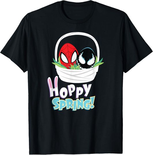 Marvel Spider-Man and Venom Eggs Hoppy Spring Easter Basket T-Shirt, Gift For Fans