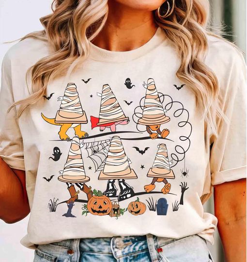 Discover Vintage Disney Pixar Toy Story Halloween Mummy T-Shirt, Buzz Lightyear Skeleton Woody Tee