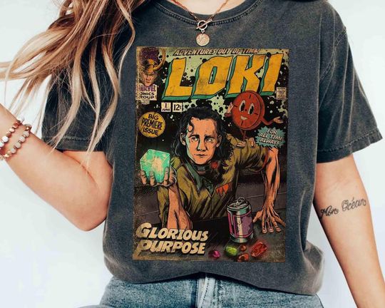 Discover Vintage Marvel Loki Adventures Out Of Time T-Shirt, MCU Fans Marvel Studios Loki Laufeyson God of Mischief Tee