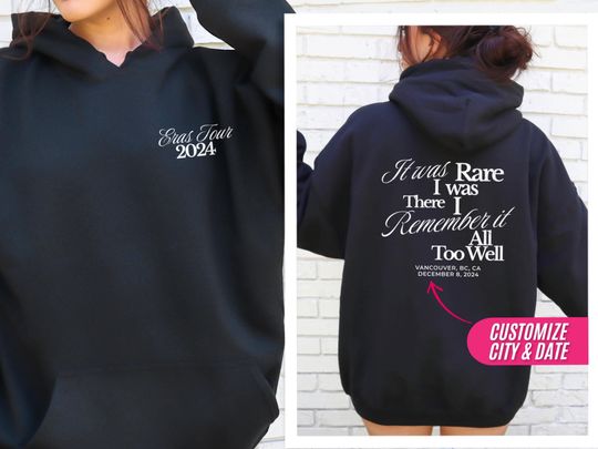 Discover Eras Custom Hoodie Commemorative Keepsake Eras Concert Tour T Swiftt All Too Well Eras Outfit Customize Tour Date Gift for Swiftt Youth Adult