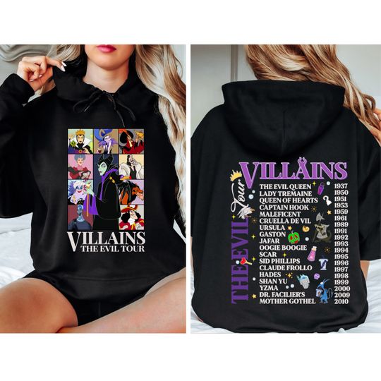 Discover Disneyland Villains Tour Hoodie: Maleficent, Ursula, Cruella
