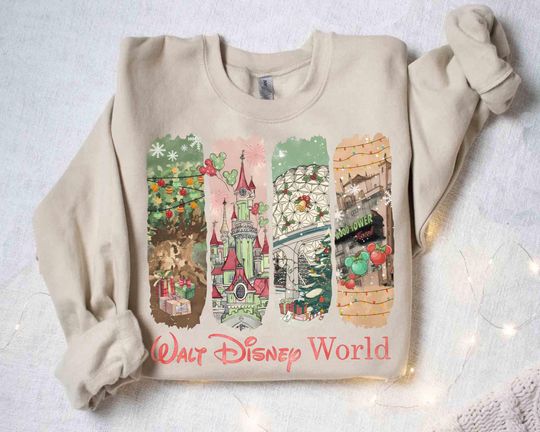 Discover Disney World Christmas Sweatshirt for Families,  Magic Kingdom & Hollywood Studios Holiday Shirt