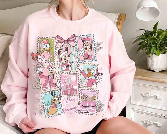 Discover Coquette Disney Mickey and Friends Santa Christmas Sweatshirt