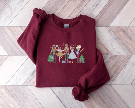 Discover Embroidered Nutcracker Sweatshirt ,Embroidered, Christmas Sweatshirt, Christmas Nutcracker Shirt, Christmas Tee, Christmas, Christmas Gift