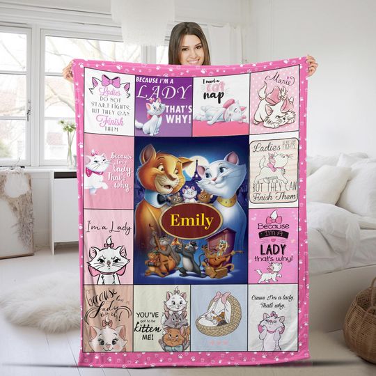 The Aristocats Fleece Blanket For Kid Baby Adults, Marie Toulouse Berlioz