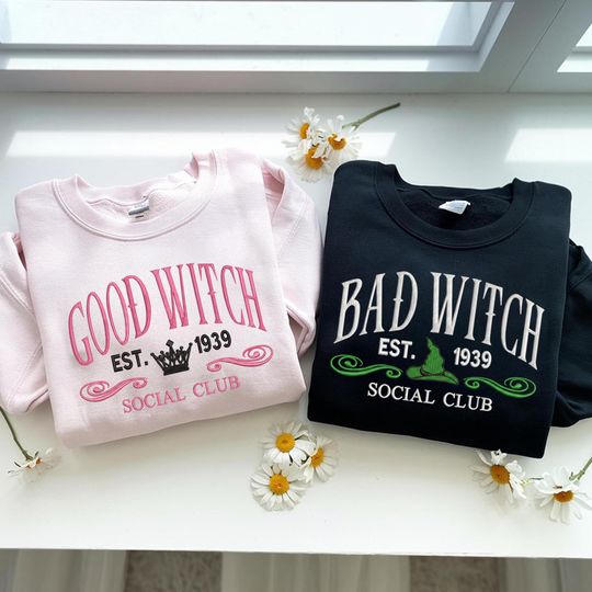 Discover Good Witch Bad Witch Embroidered Sweatshirt, Changed For Good Sweatshirt, Musical Witch Movie Tee, Witch Shirt, Wicked Movie Tee 2025
