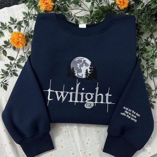 Discover Twilight Embroidered Sweatshirt And Hoodie, Twilight Saga Shirt, Bookish Sweater, Eclipse Breaking Dawn New Moon Shirt, Twilight Fan Shirt