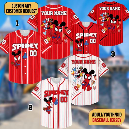 Discover Custom Spiderman Mickey Baseball Jersey, Disney Snacks Jersey, Boys Disney Matching Jersey, Disneyland Toddler Best Day Ever, Disney Family